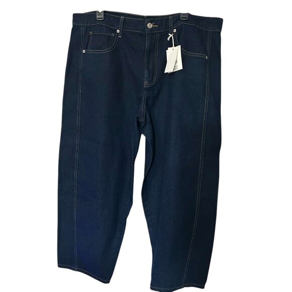 New Free Assembly Size 16 Women’s Mid Rise Barrel Ankle Dark Jeans - Picture 1 of 3